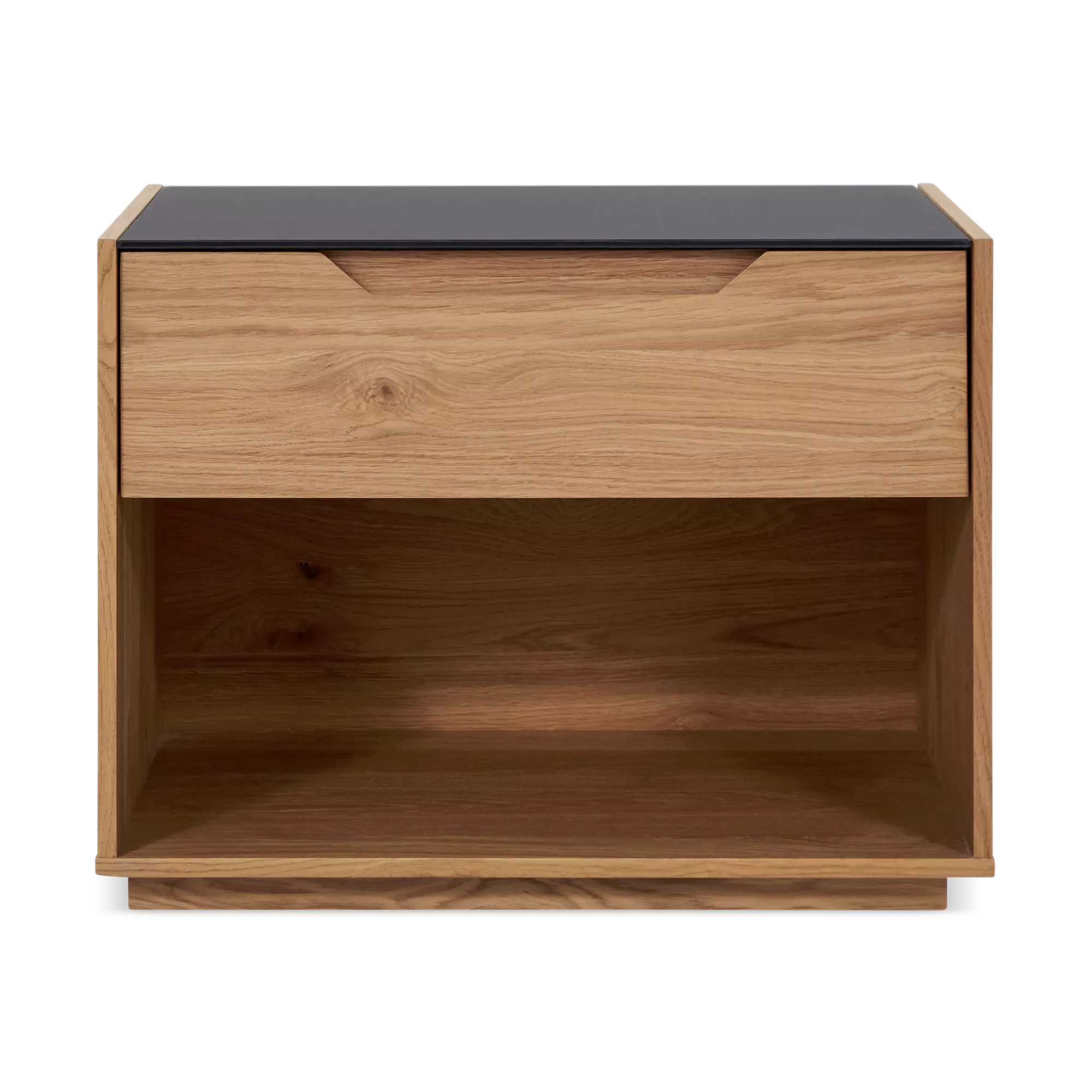 Alexia - Glass and Walnut Wood Nightstand by Mobican