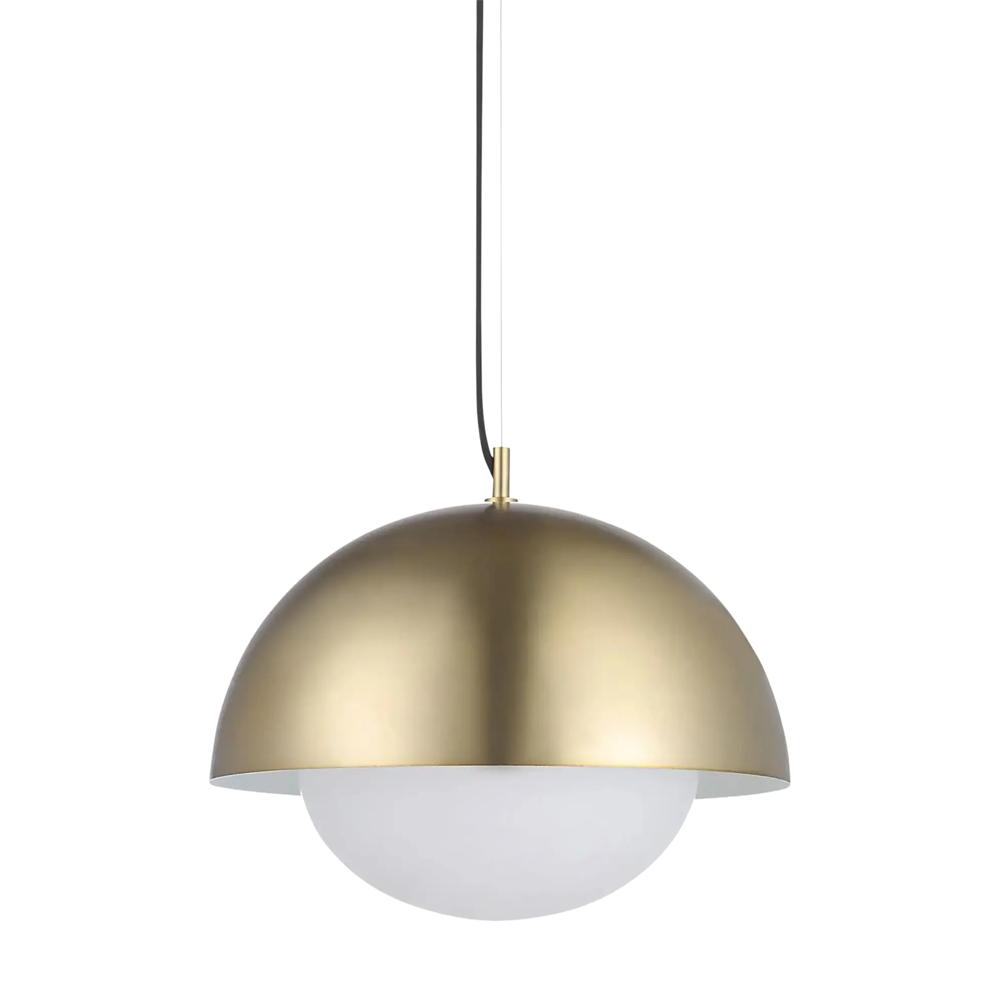Angelo - champagne-finished iron and white glass ceiling light