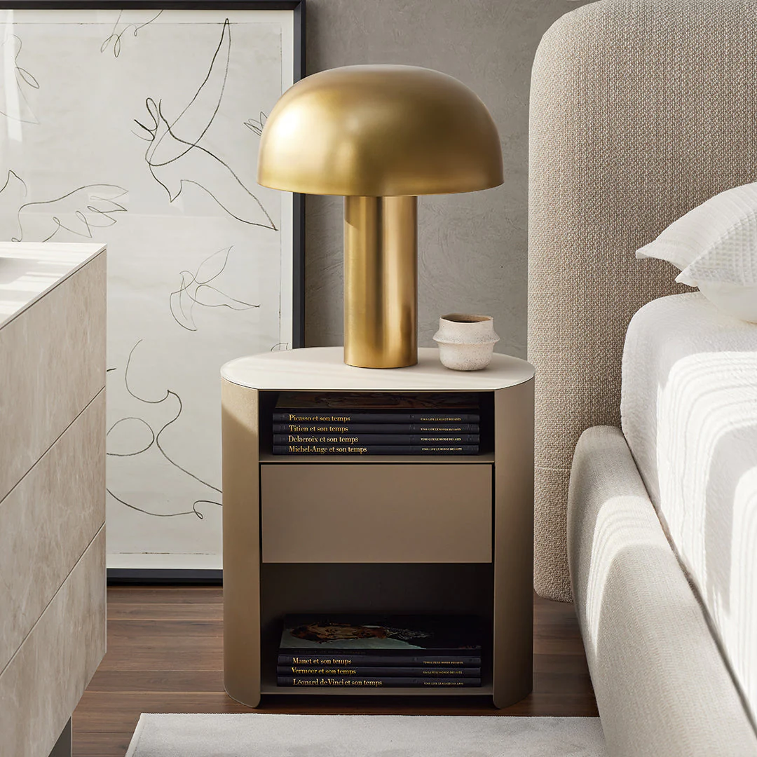 Bean - Nightstand with Glass Top - Image 3