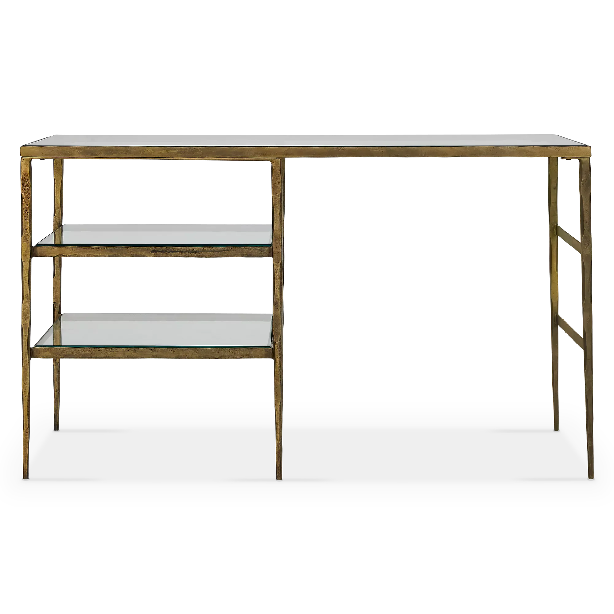 Bruna - Antique Brass and Glass Desk