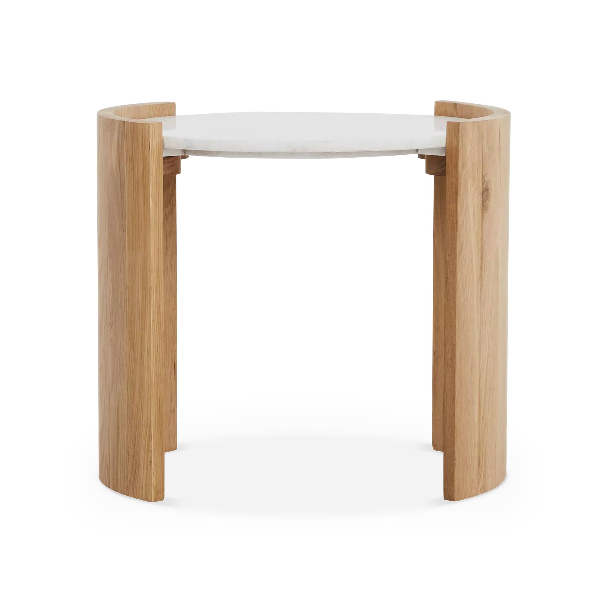 Dala - Marble and Solid Oak Side Table