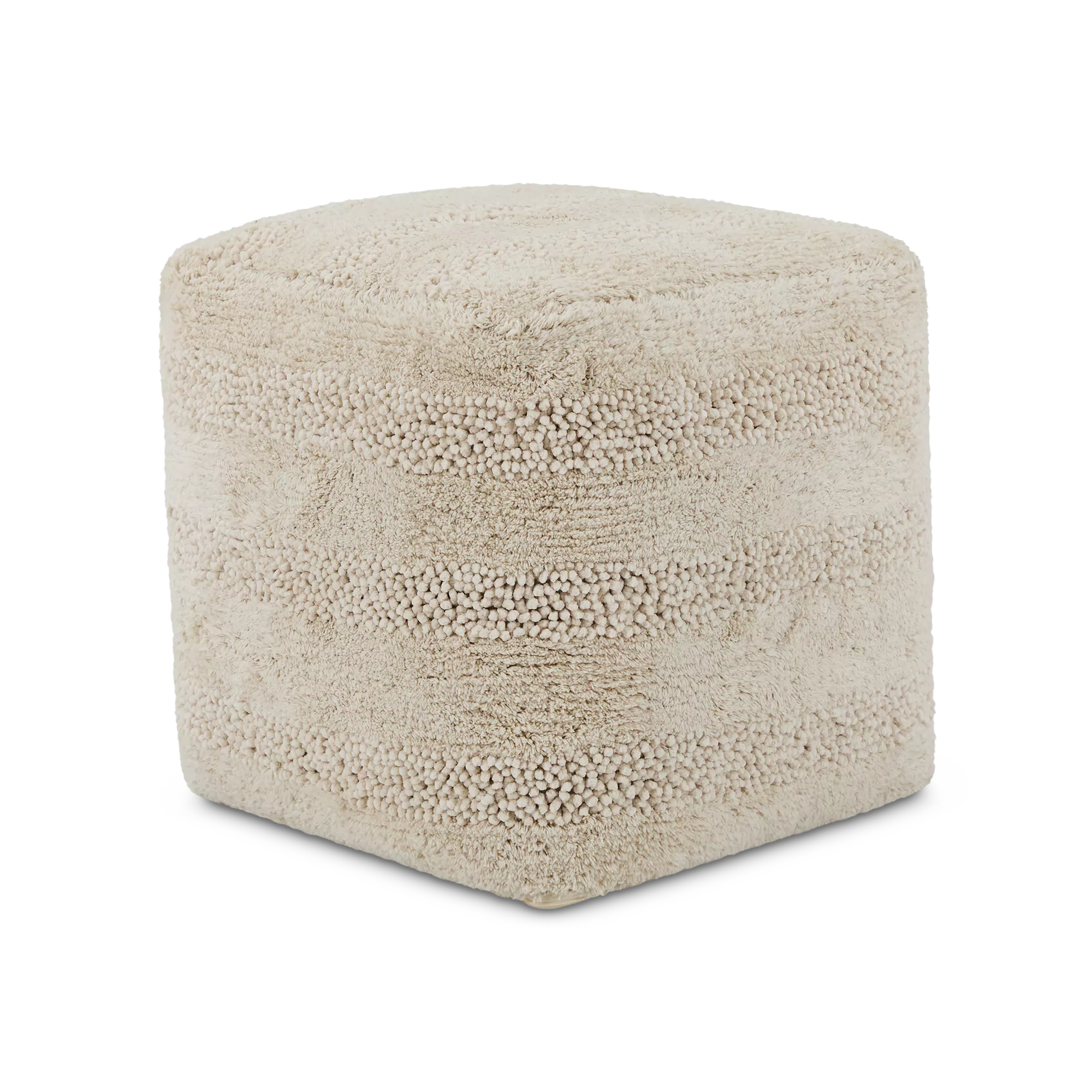 Dambov - Textured Cotton Cube Pouf