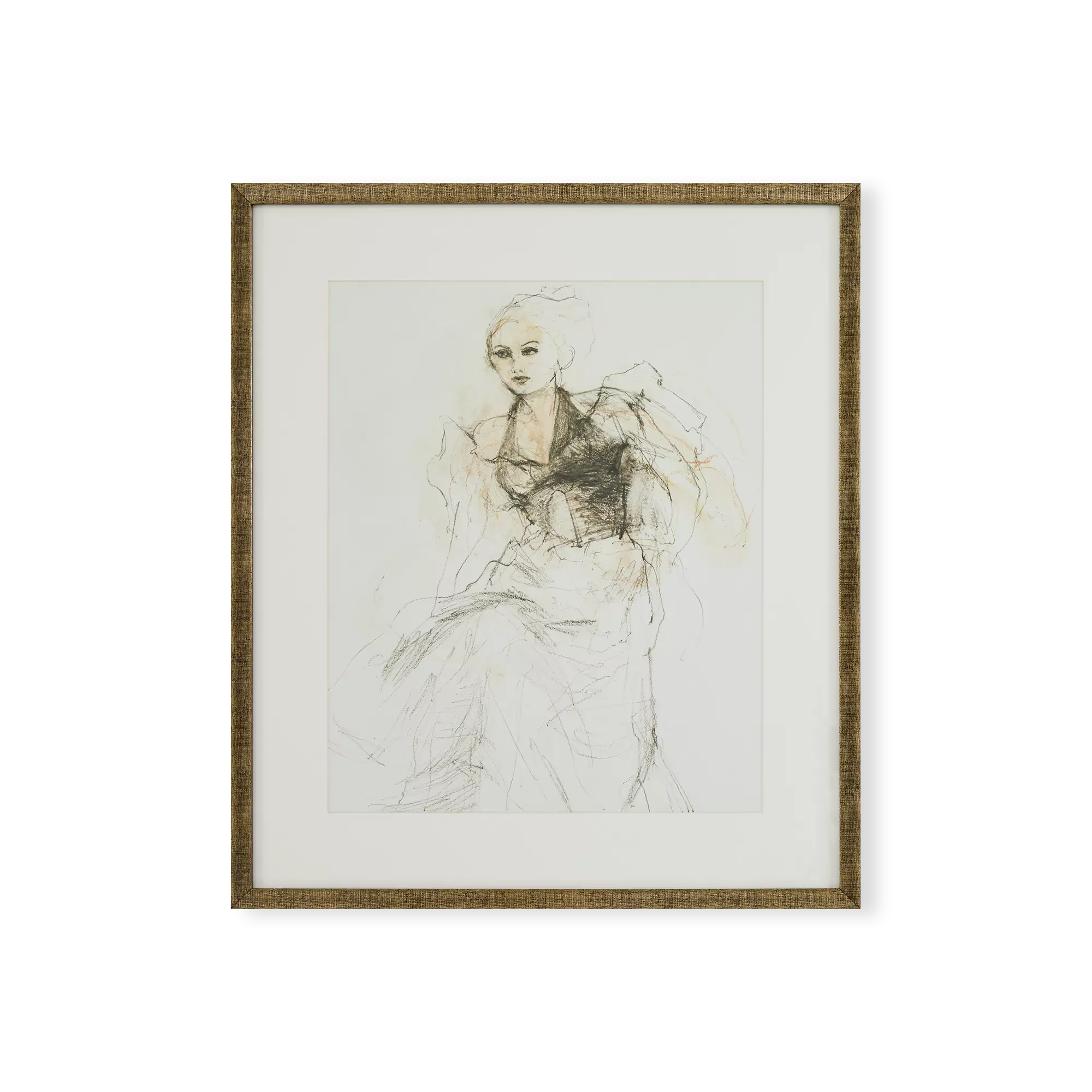 Femme élégante - Framed Sketch Print