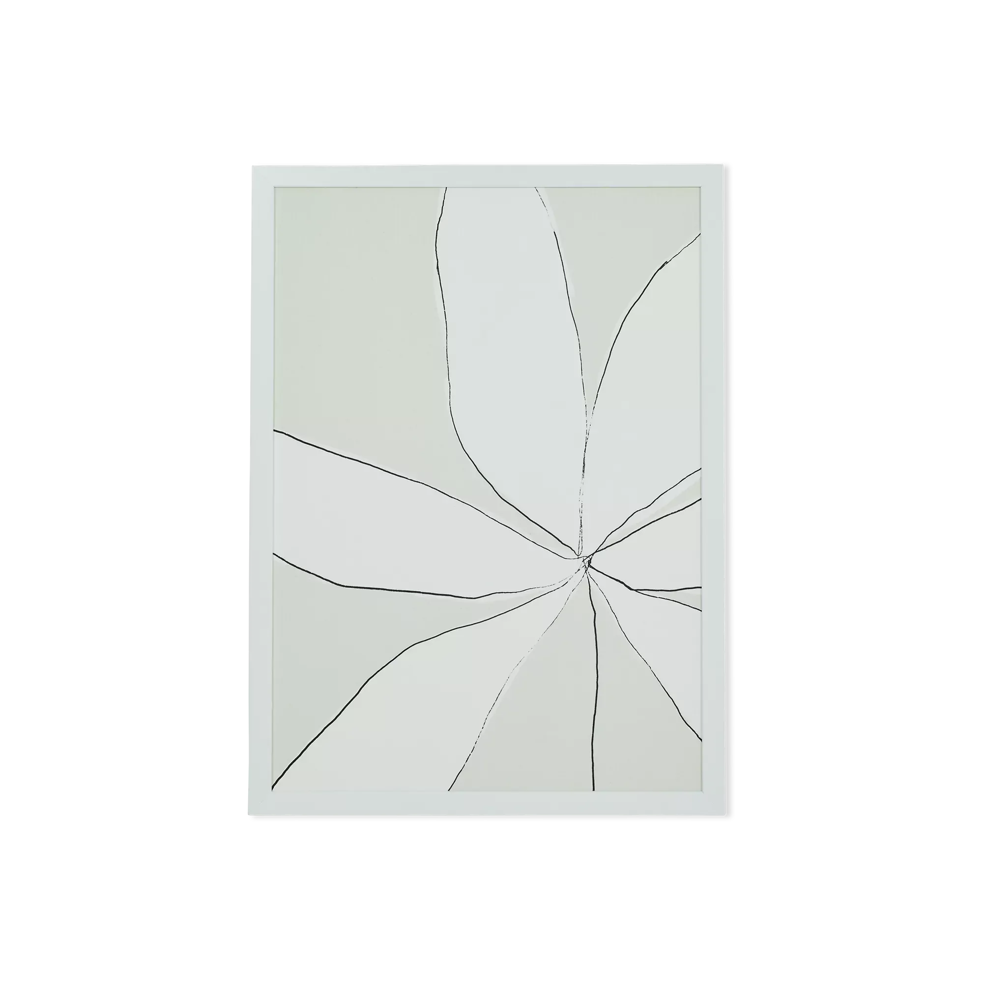 Floral - linen flower artwork in a white frame