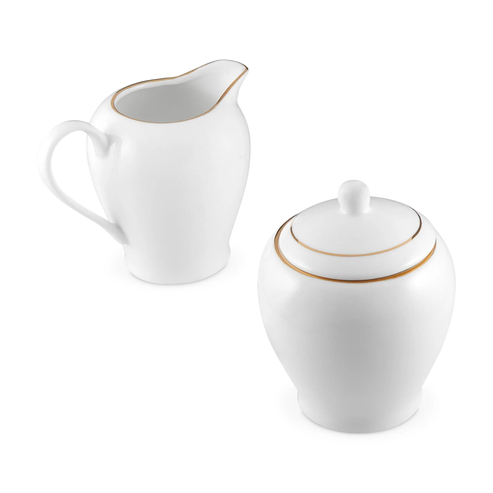 Future - porcelain creamer and sugar bowl and gold rim