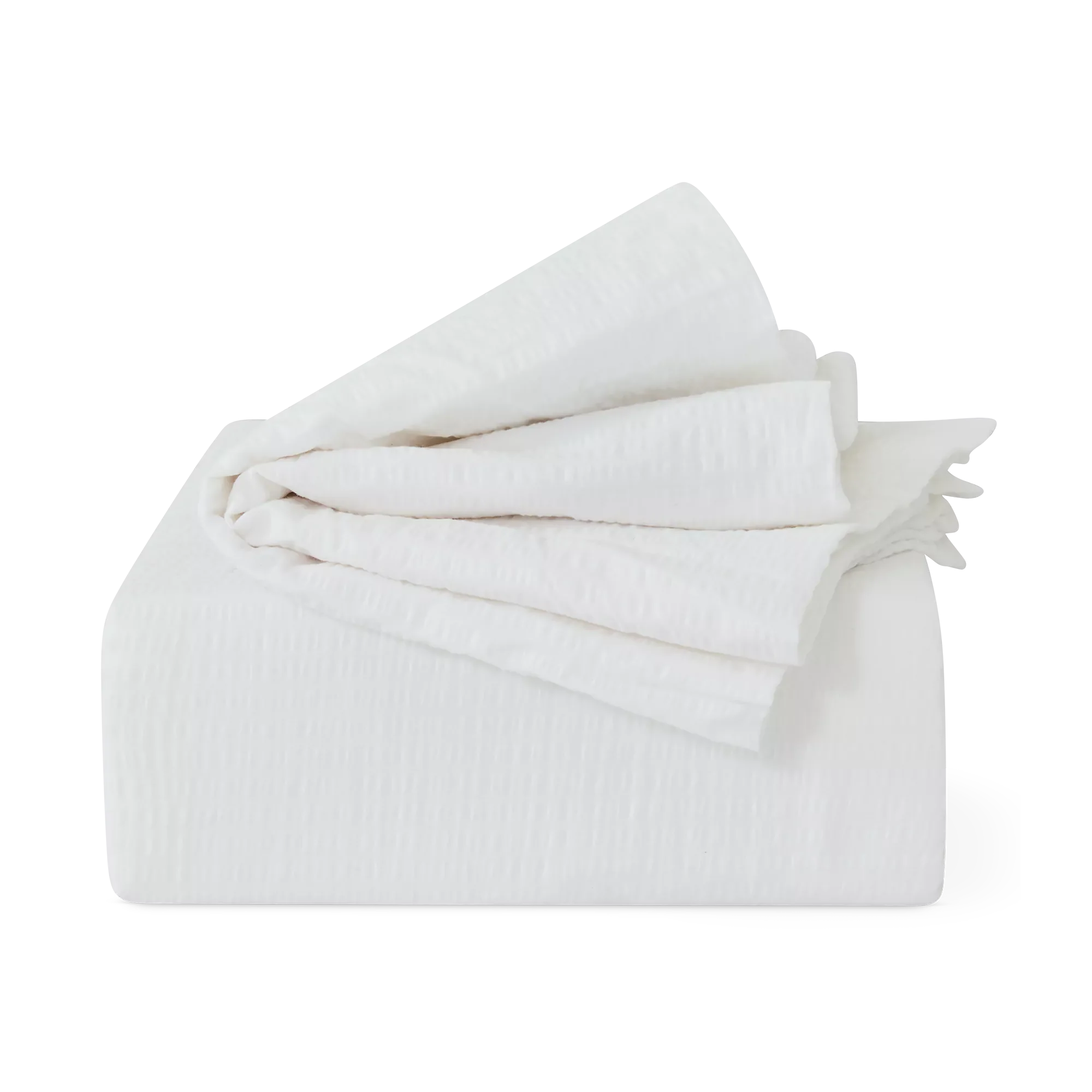 Gaufrette - White Cotton Duvet Cover and Pillowcase Set