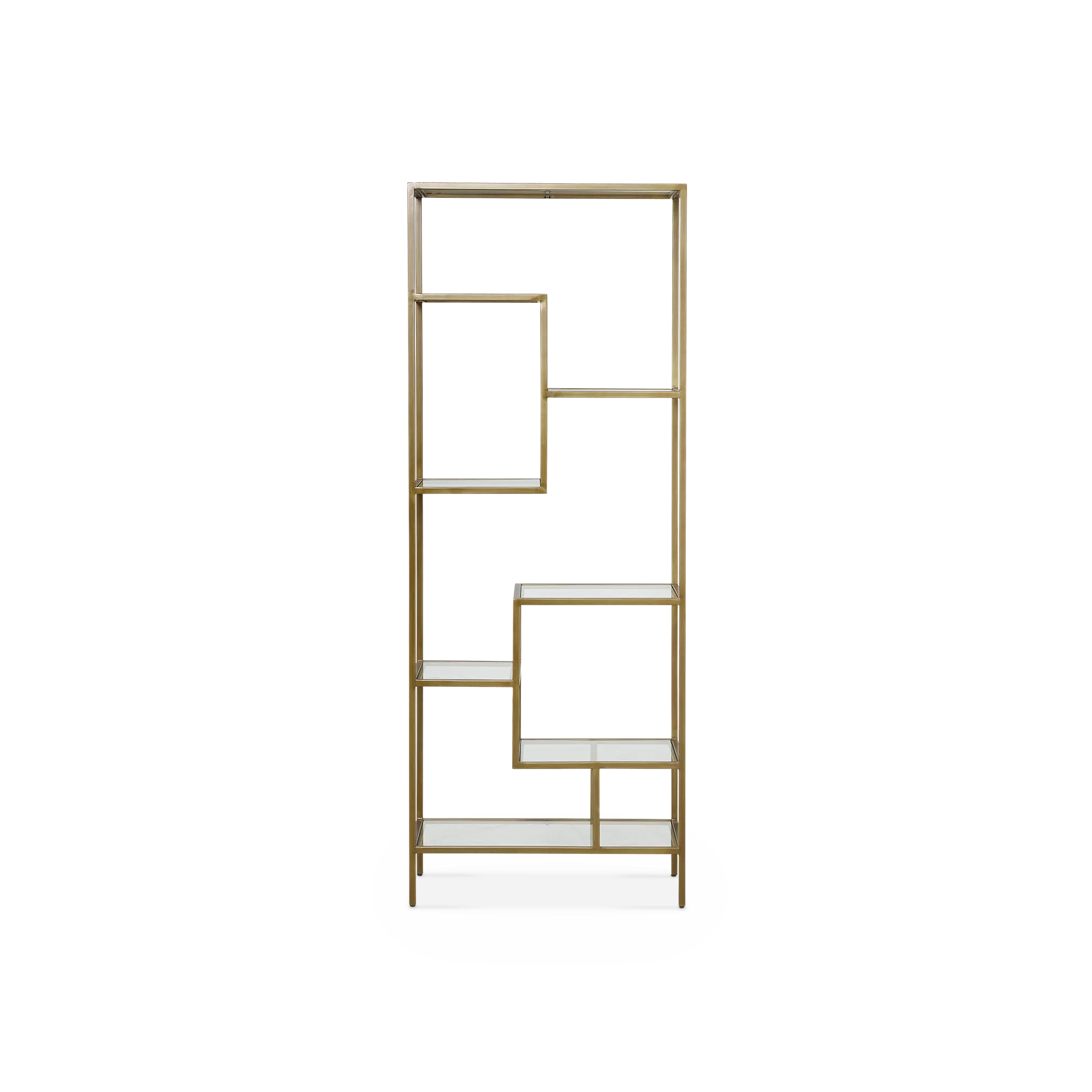 Helena - Antique Bras and Glass Bookshelf