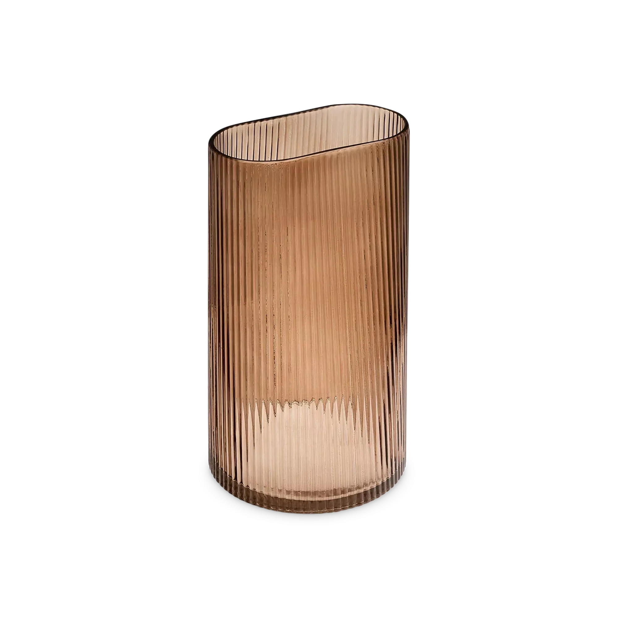 Iris - decorative vase in textured brown glass