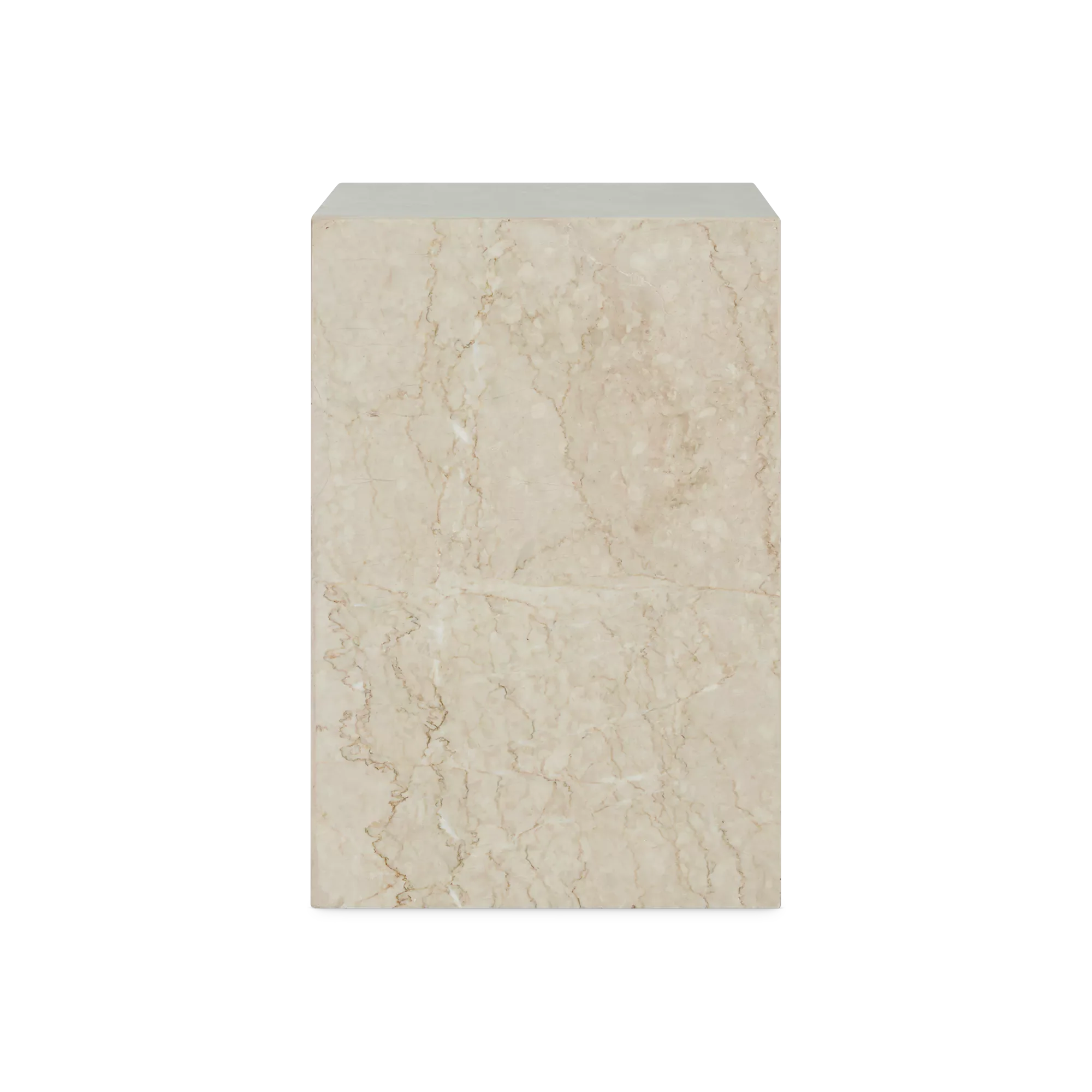 Kub - Travertine-Effect Side Table