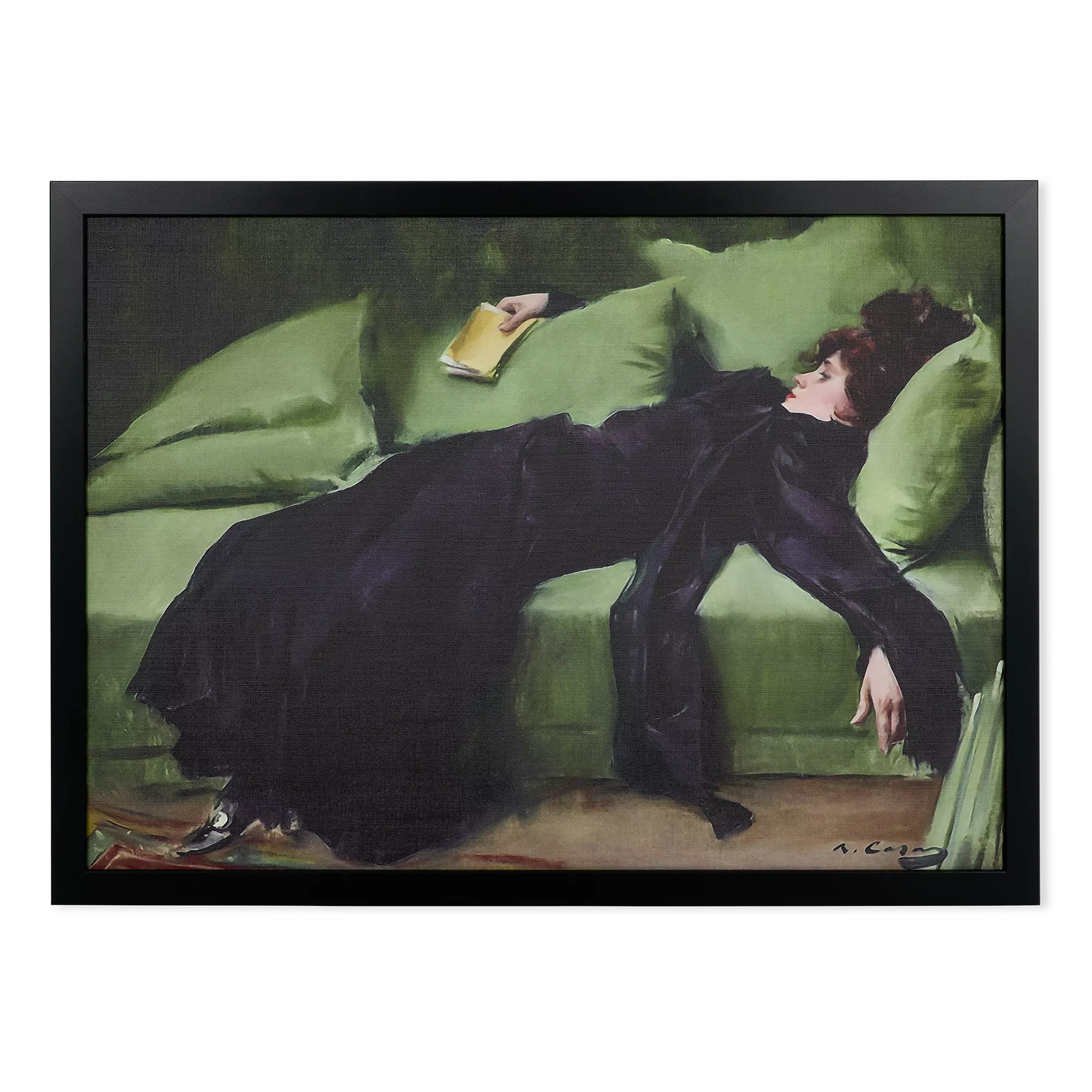 Lady - figurative artwork with black frame