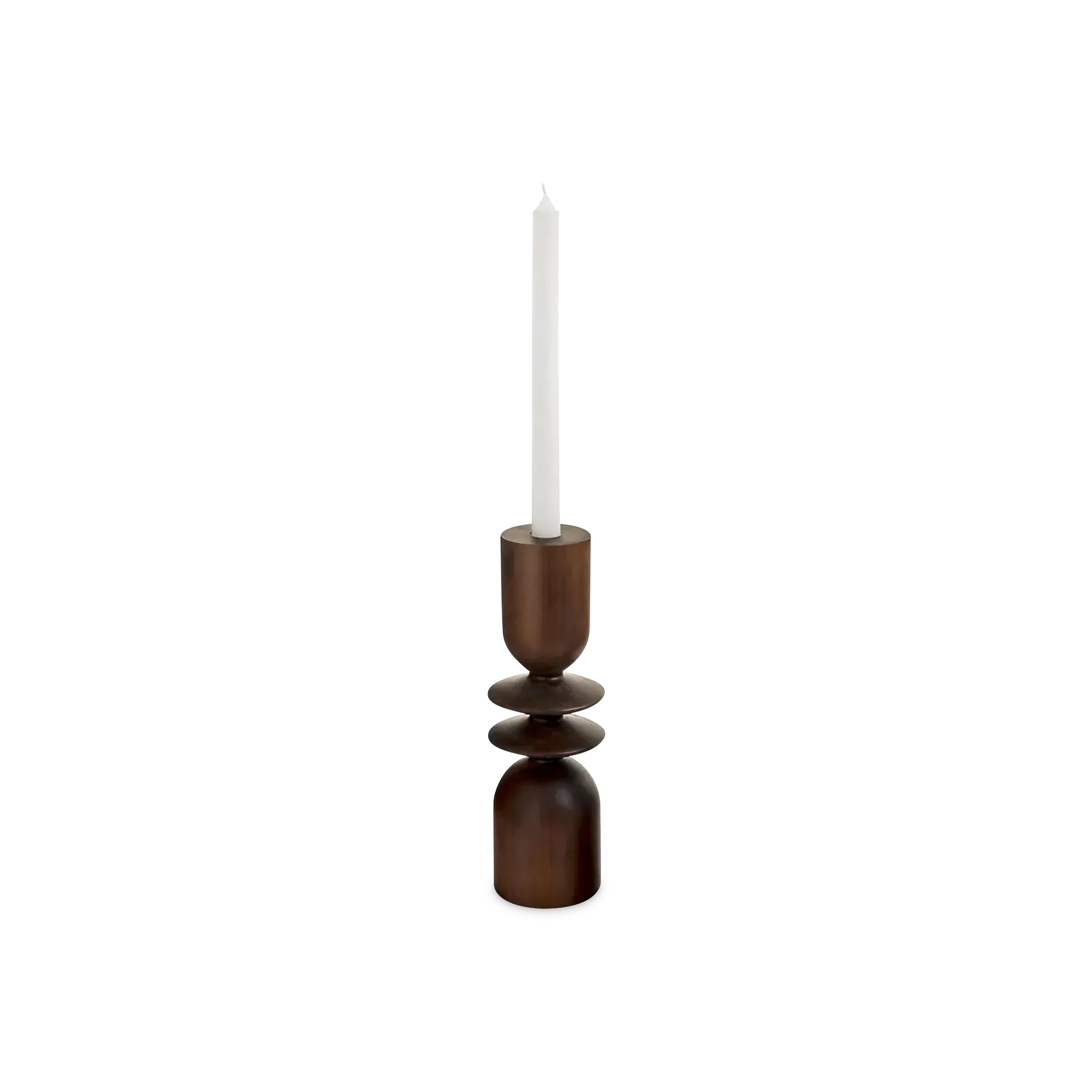 Lake - dark wood candleholder
