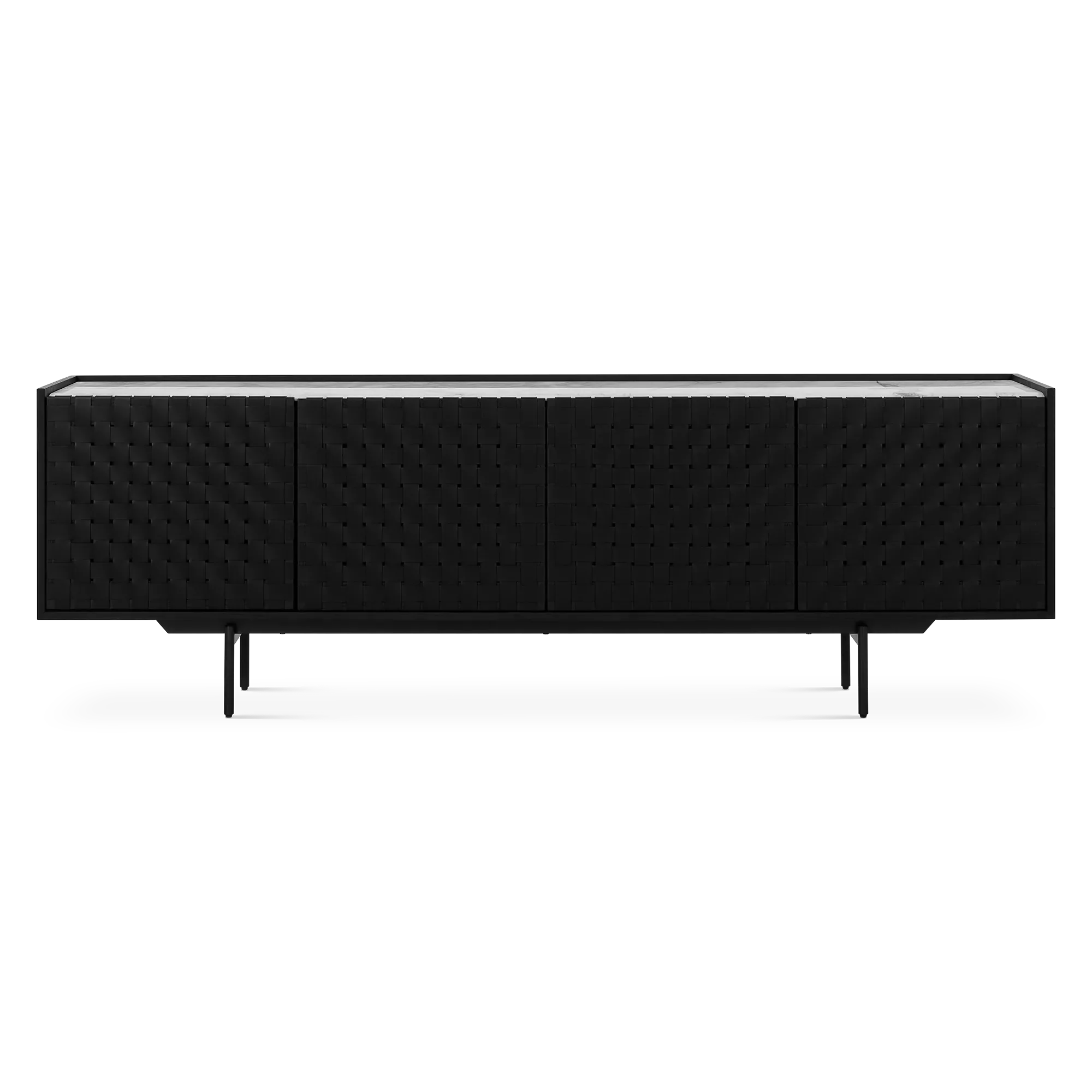 Marquis - Wood and Leather Sideboard with Doors