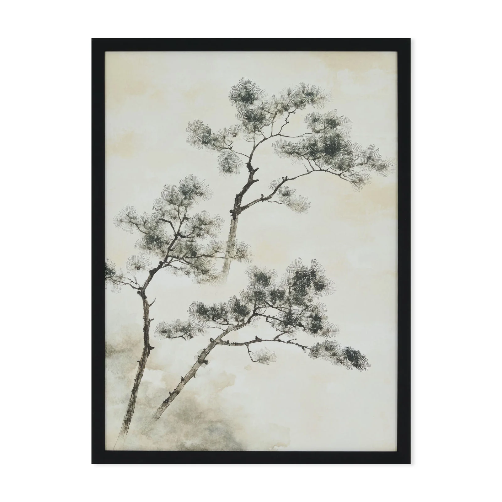 Misty Pines - print with black frame
