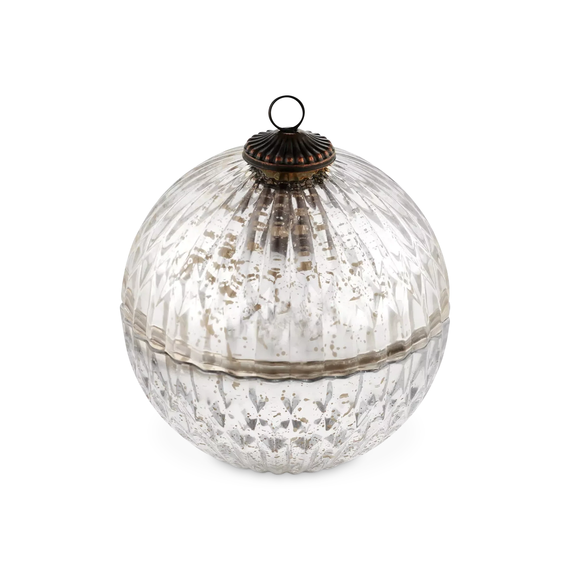 Noble Holiday - Silver Christmas Ornament Candle