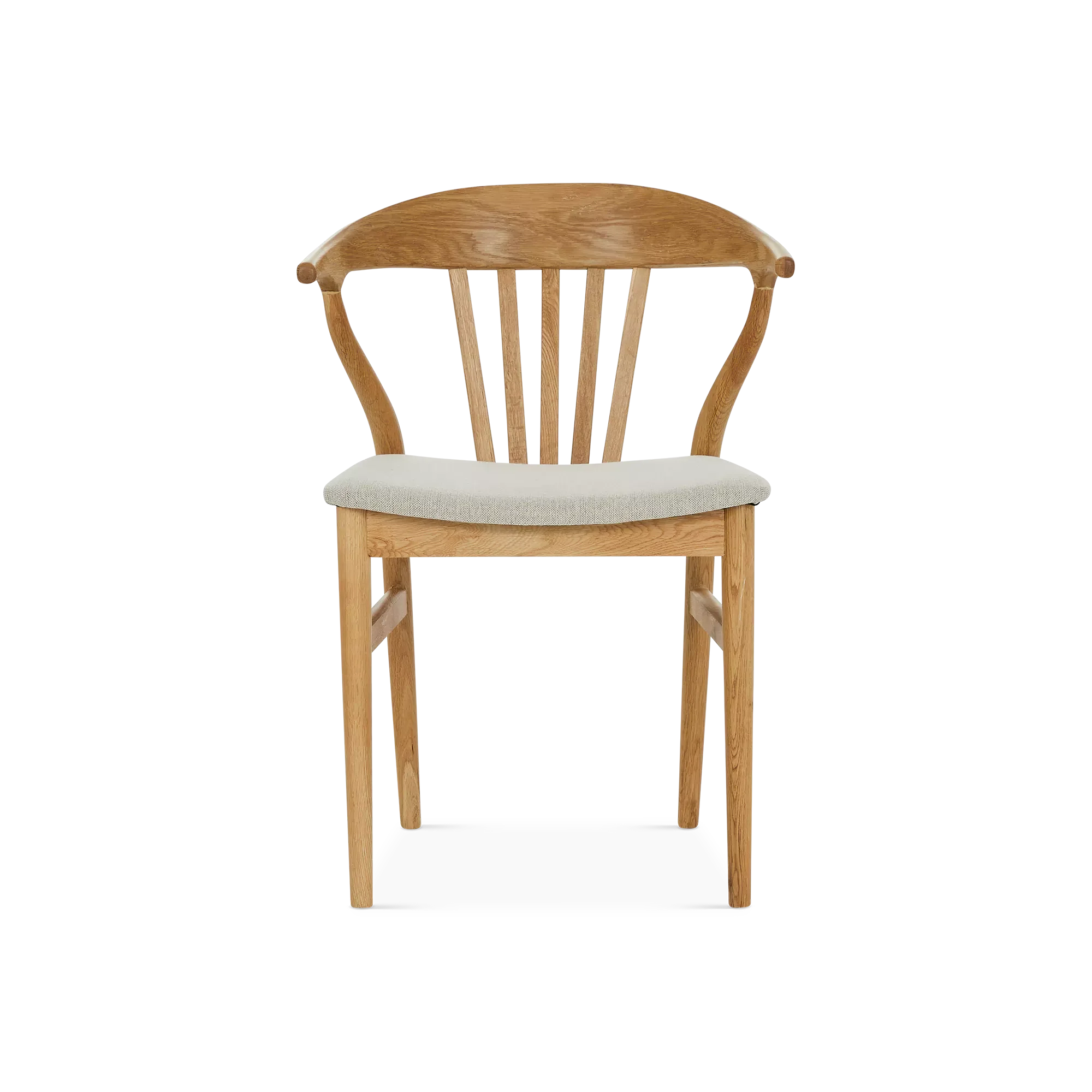 Nordic - Oak and Natural Fabric Chair - Image 3