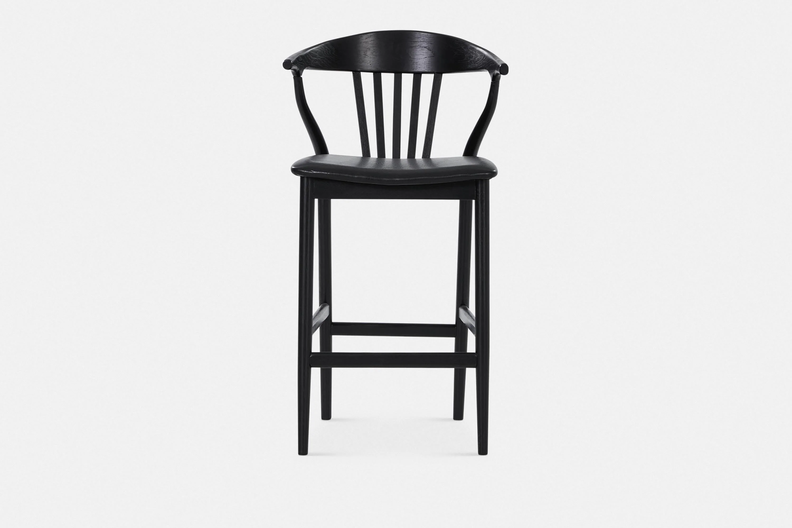 Nordic - Oak and Natural Fabric Stool - Image 6