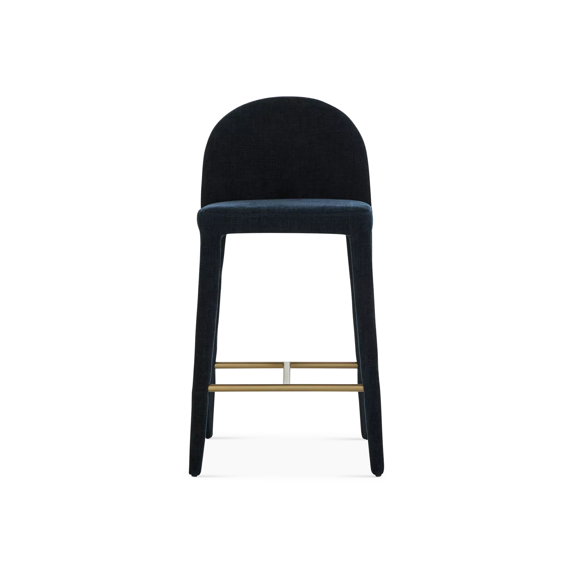 Oliver - Velvet and Gold Metal Stool