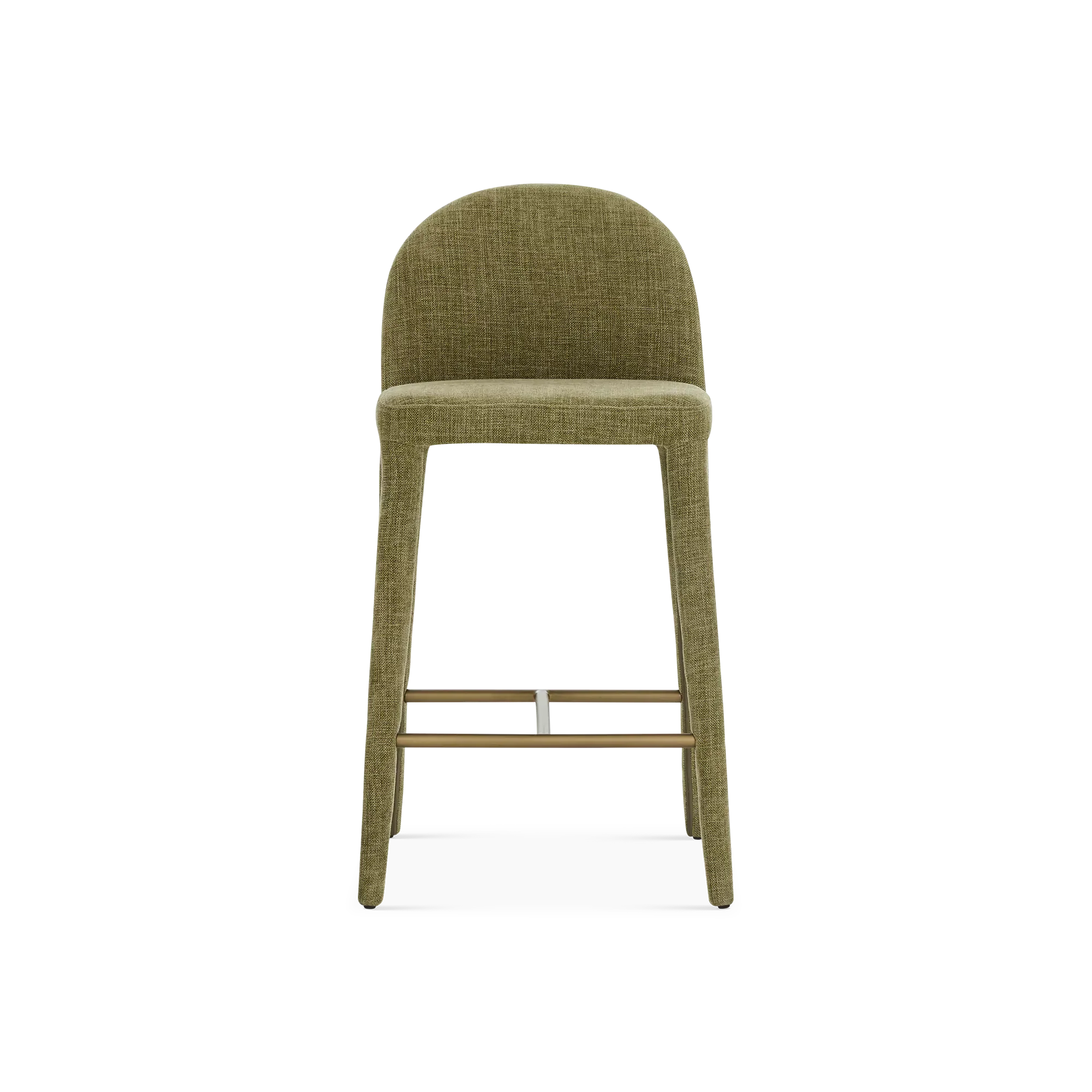 Oliver - Velvet and Gold Metal Stool - Image 2