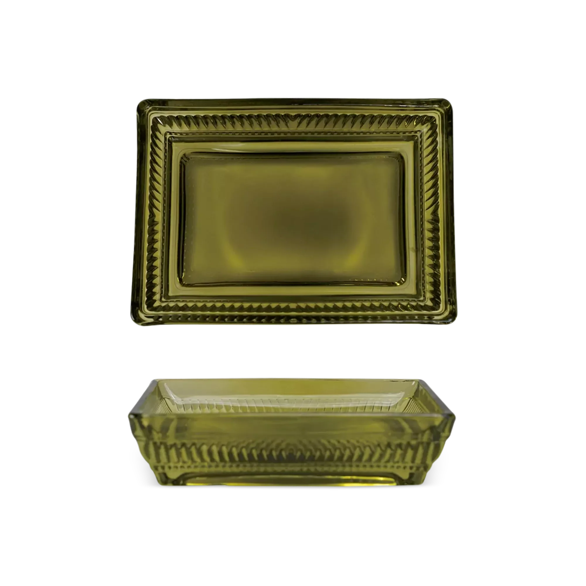 Olivo - green glass soap dish