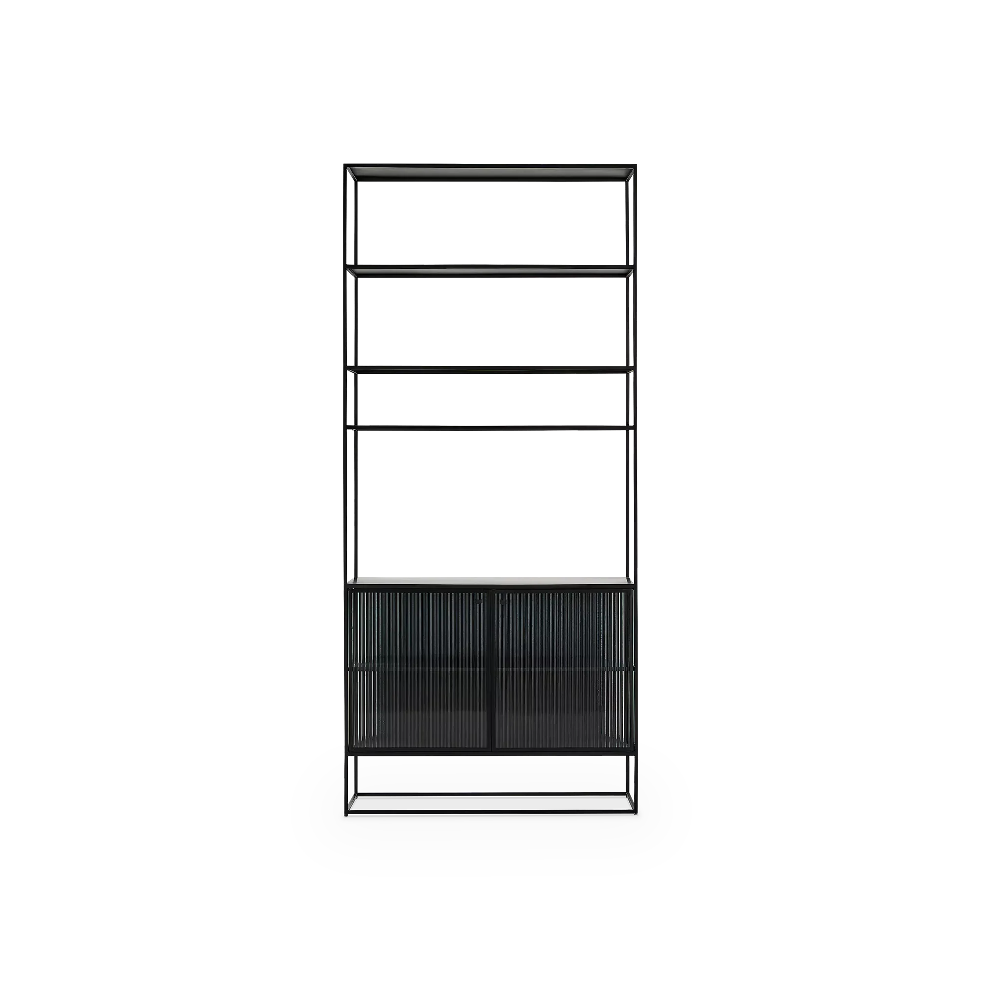 Parsons - Metal and Fluted Glass Shelving Unit