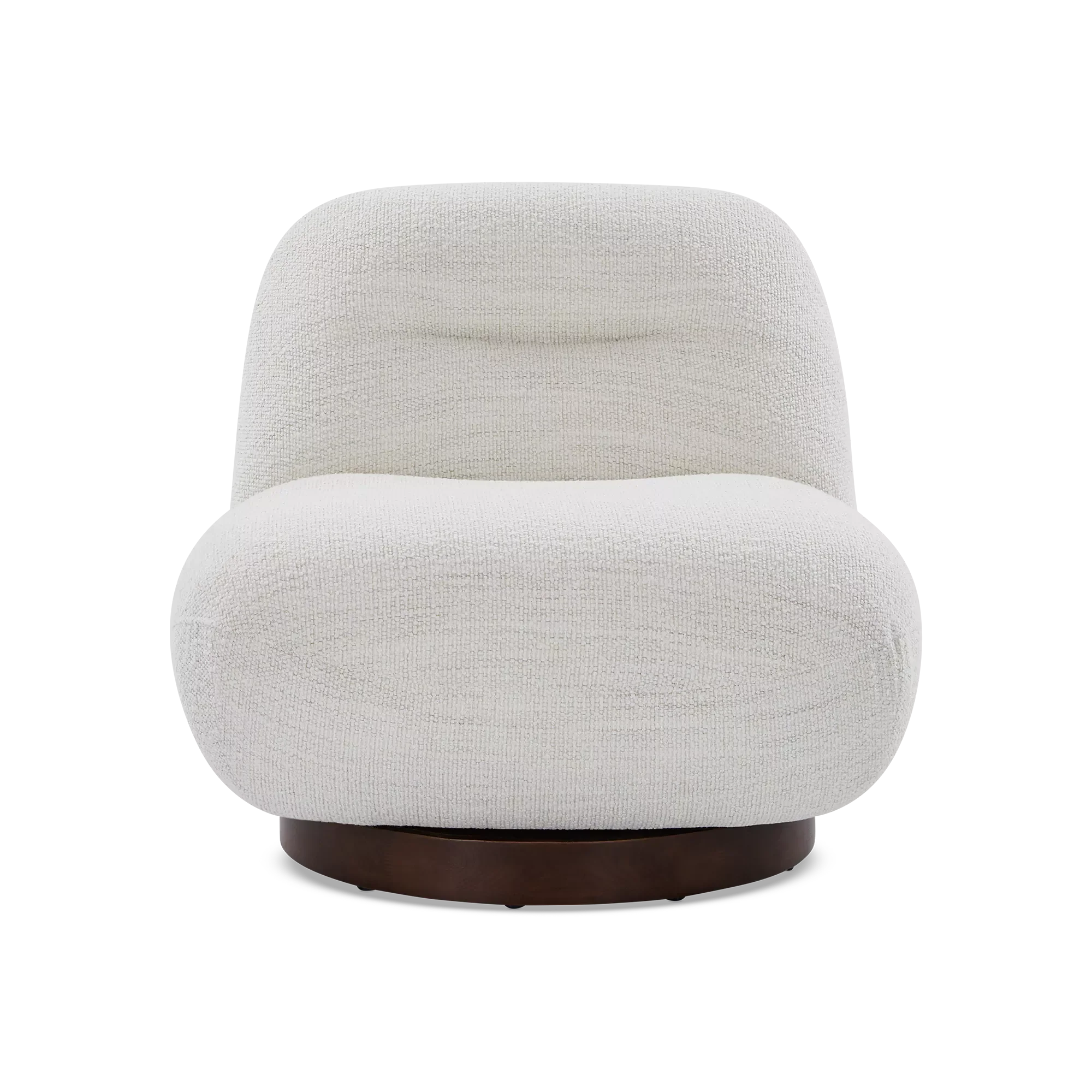 Pence - Bouclé Fabric Upholstered Swivel Chair