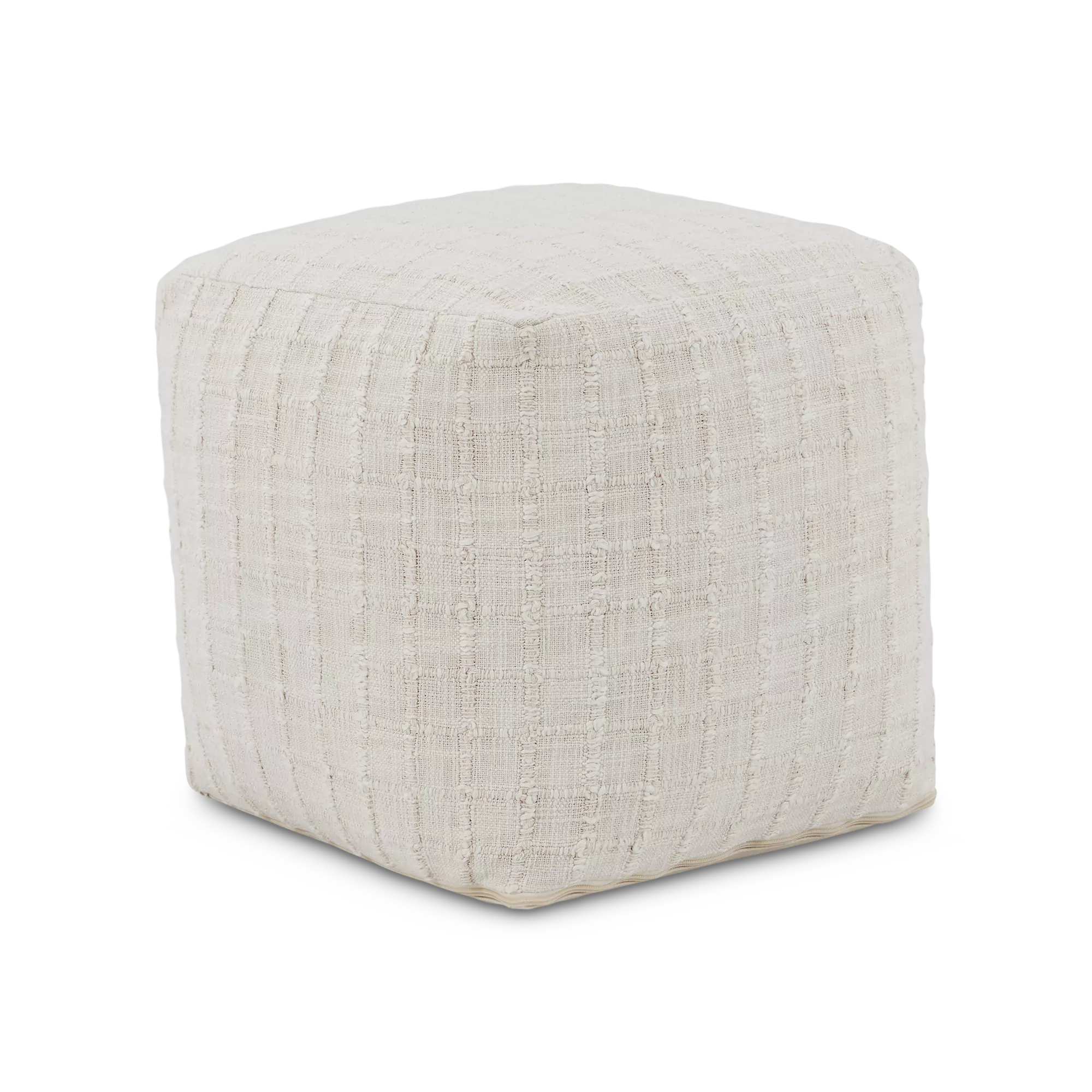 Perret - Textured Woven Cube Pouf