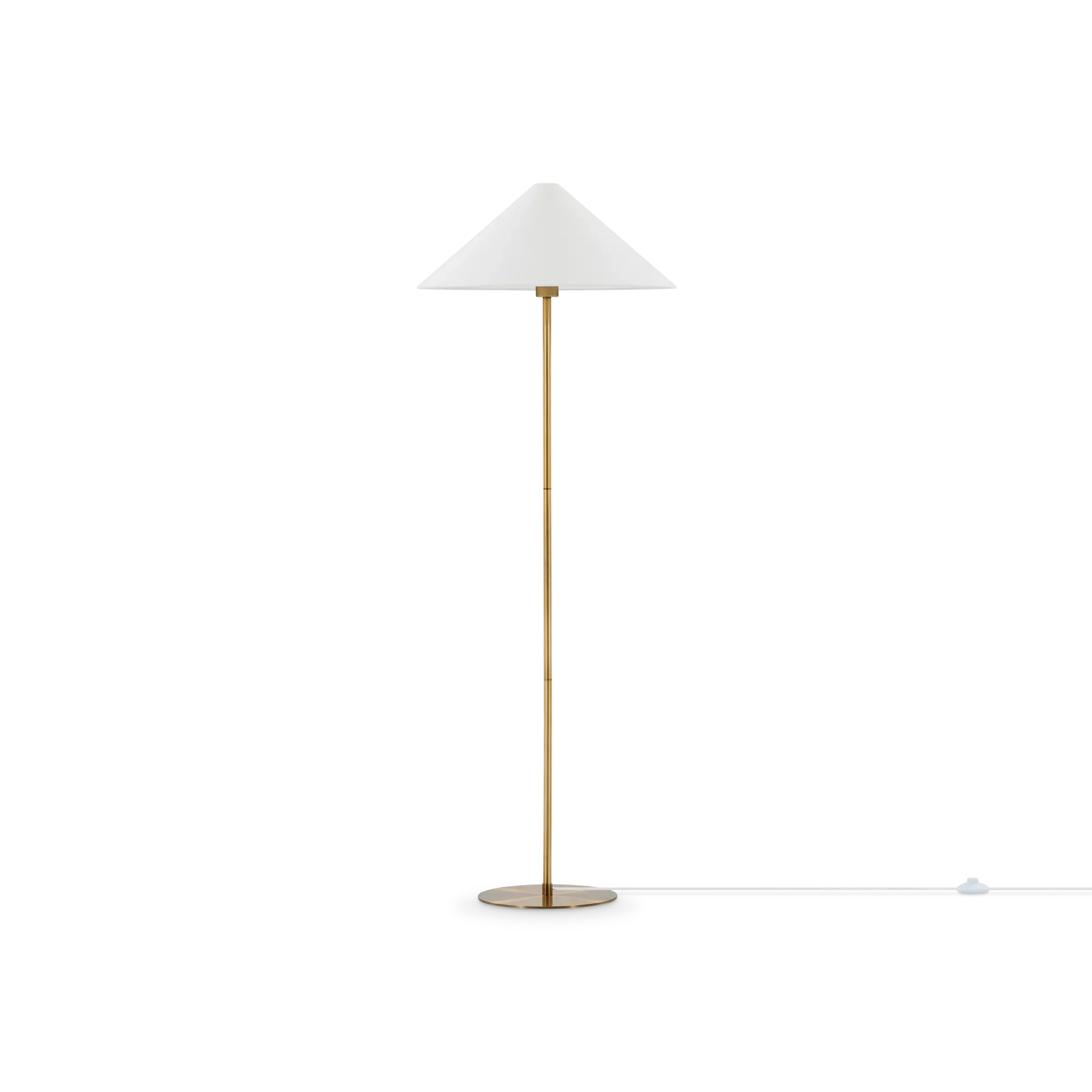 Reina - Brass Floor Lamp with White Shade