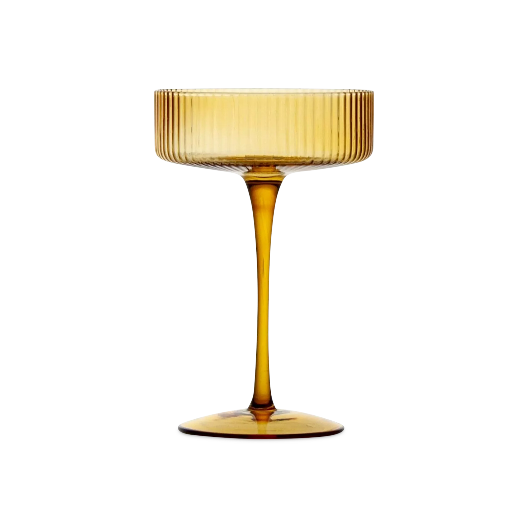 Ribbed - amber crystal glass
