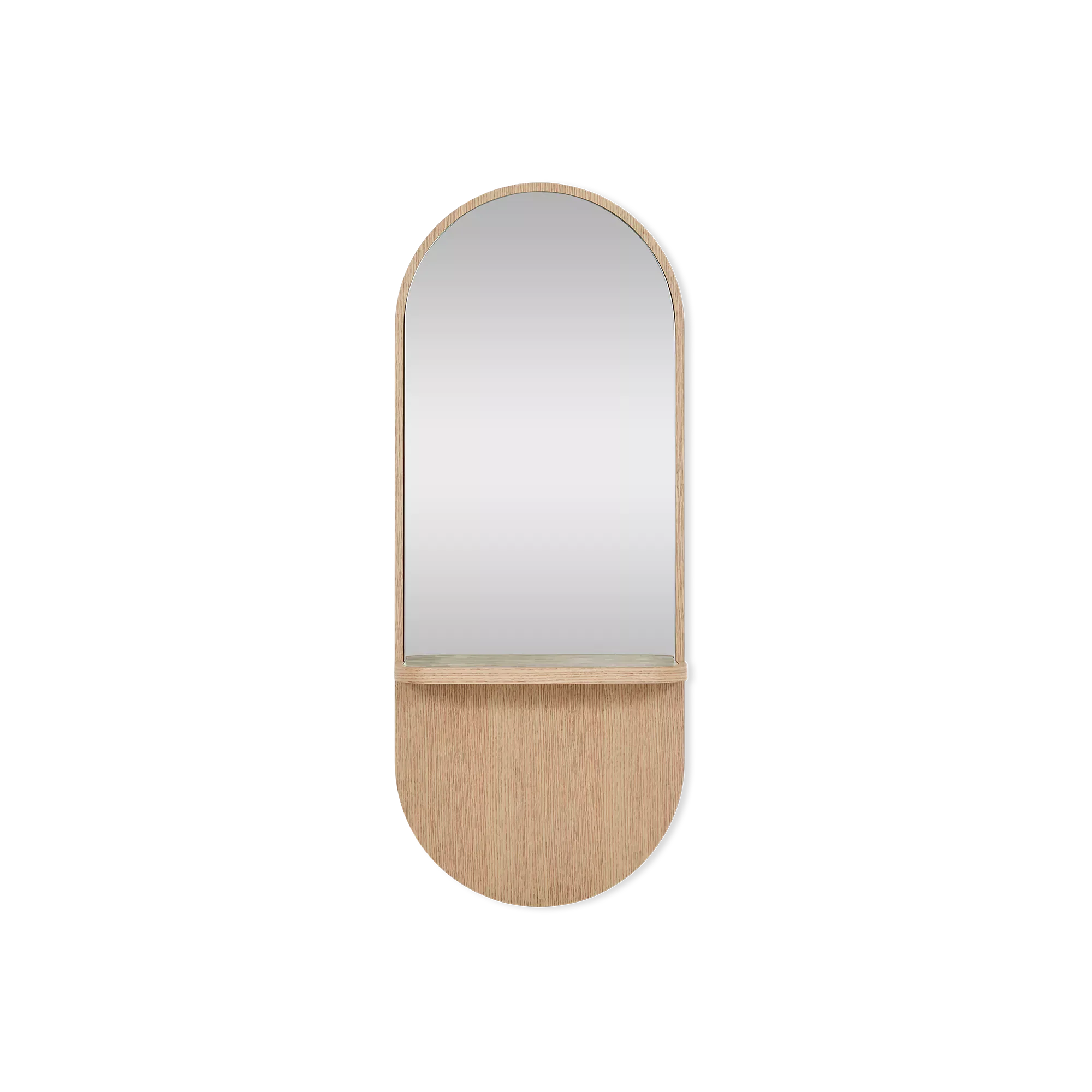 Robin - Large Wood and Travertine Mirror