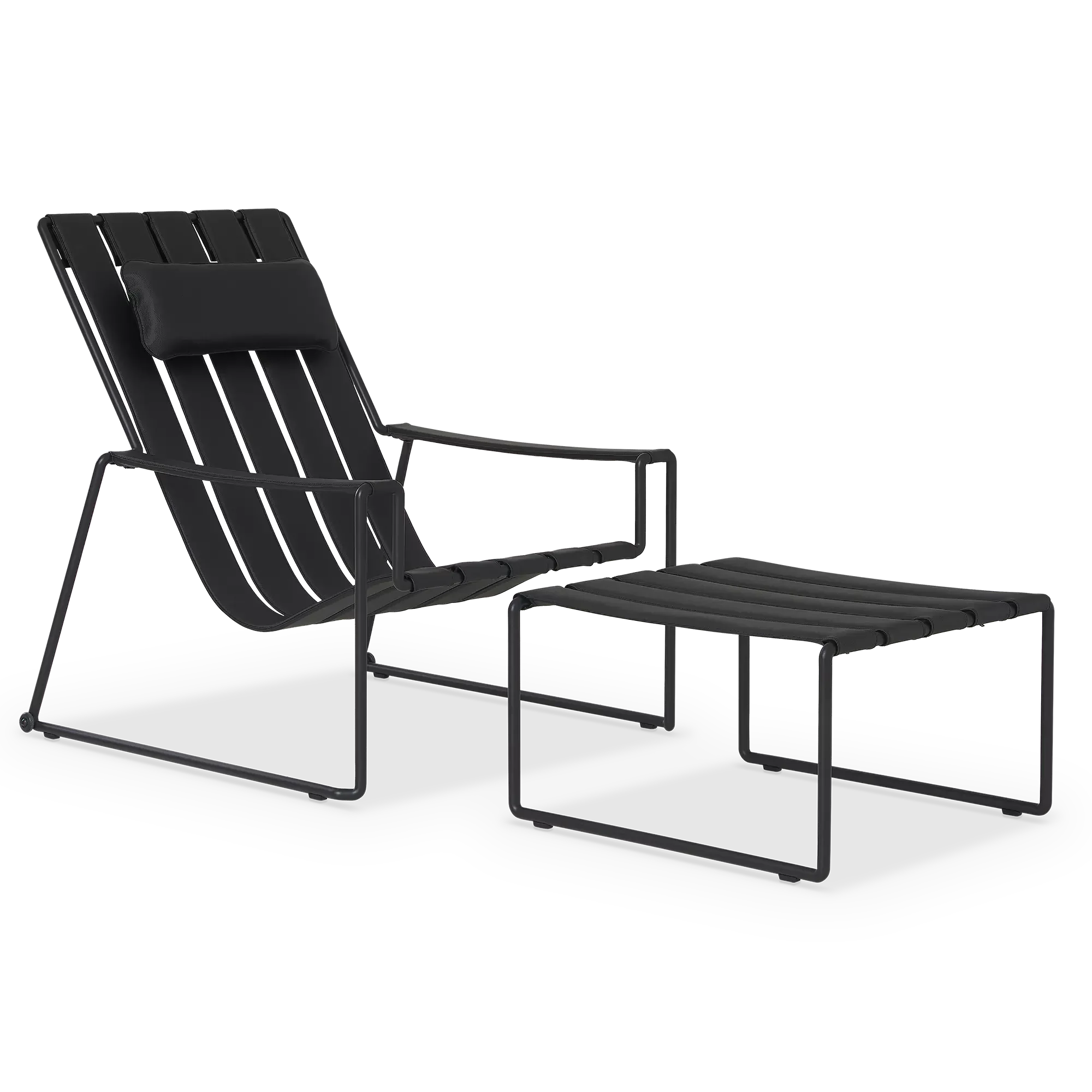 Strappy Lounge Chair and Footstool