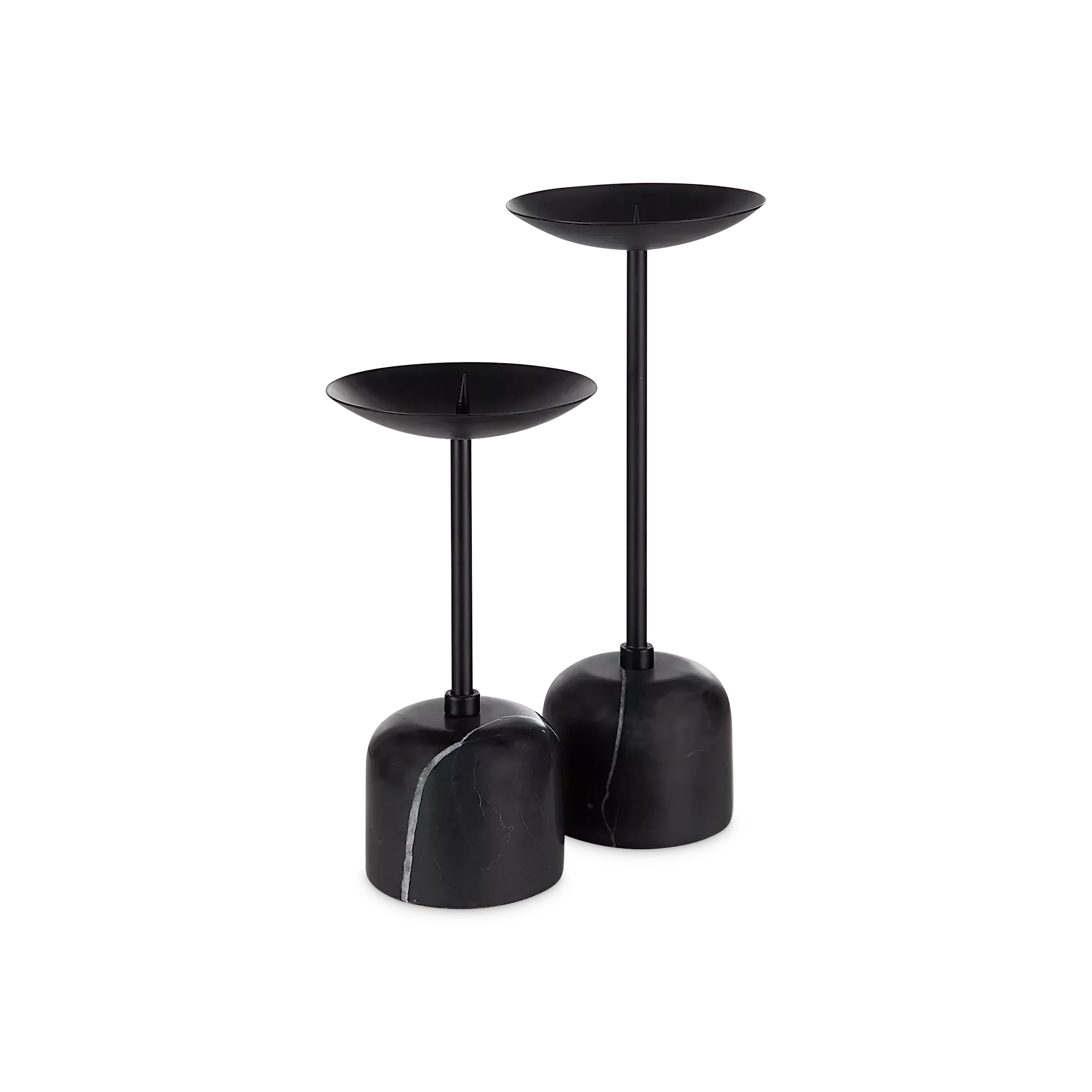 Uma - set of 2 modern marble candle holders