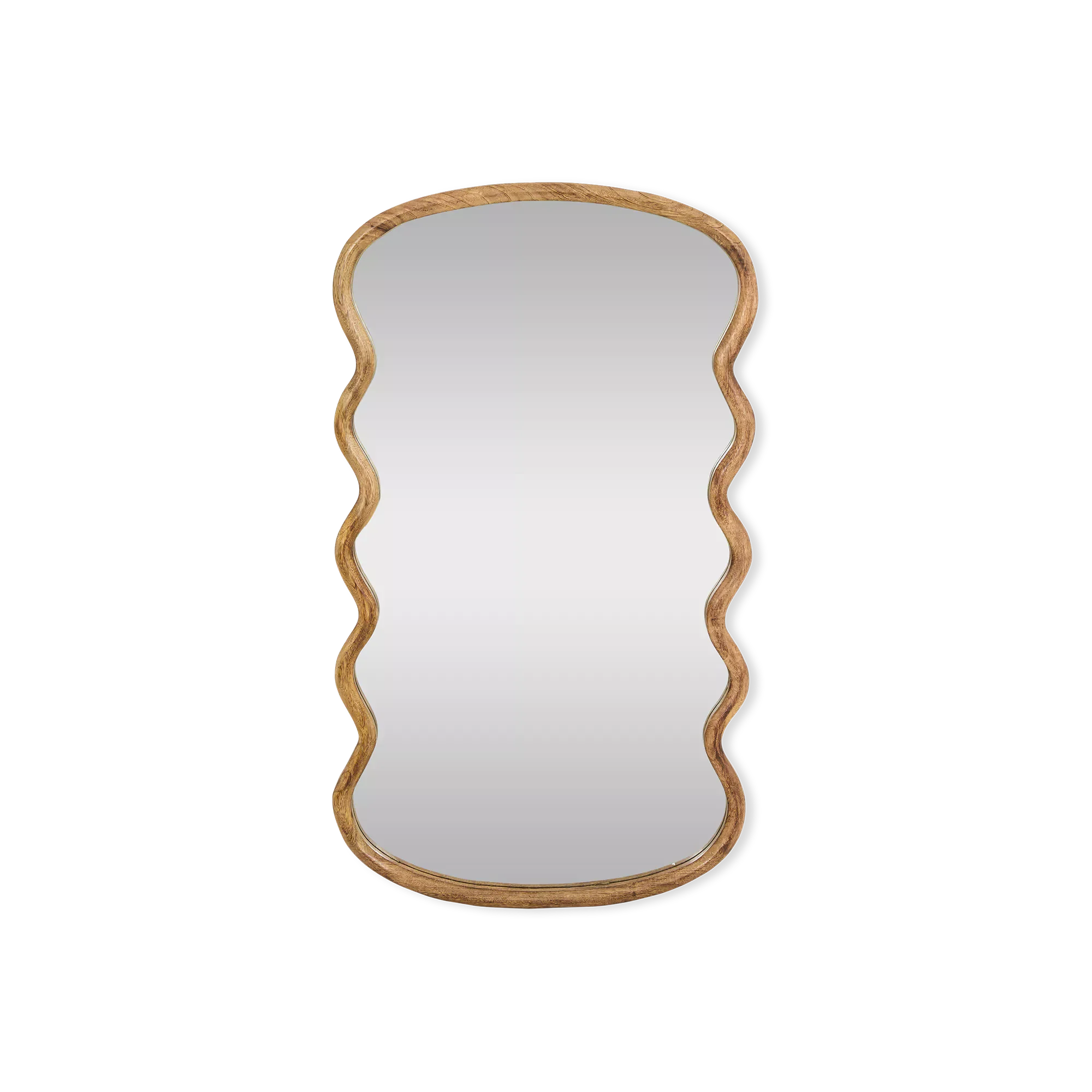 Wavy - wavy-edge mango wood mirror